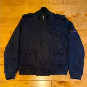 Ben Sherman zip wool blend bomber jacket